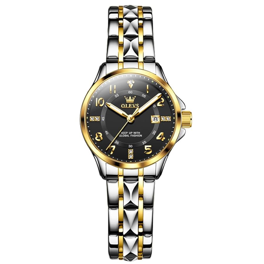 OLEVS 2906 Women‘s Luxury Gold Waterproof Rhombus Stainless Steel Watch