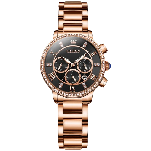 OLEVS 9976 Light Luxury Ladies Waterproof Luminous Chronograph Wristwatch