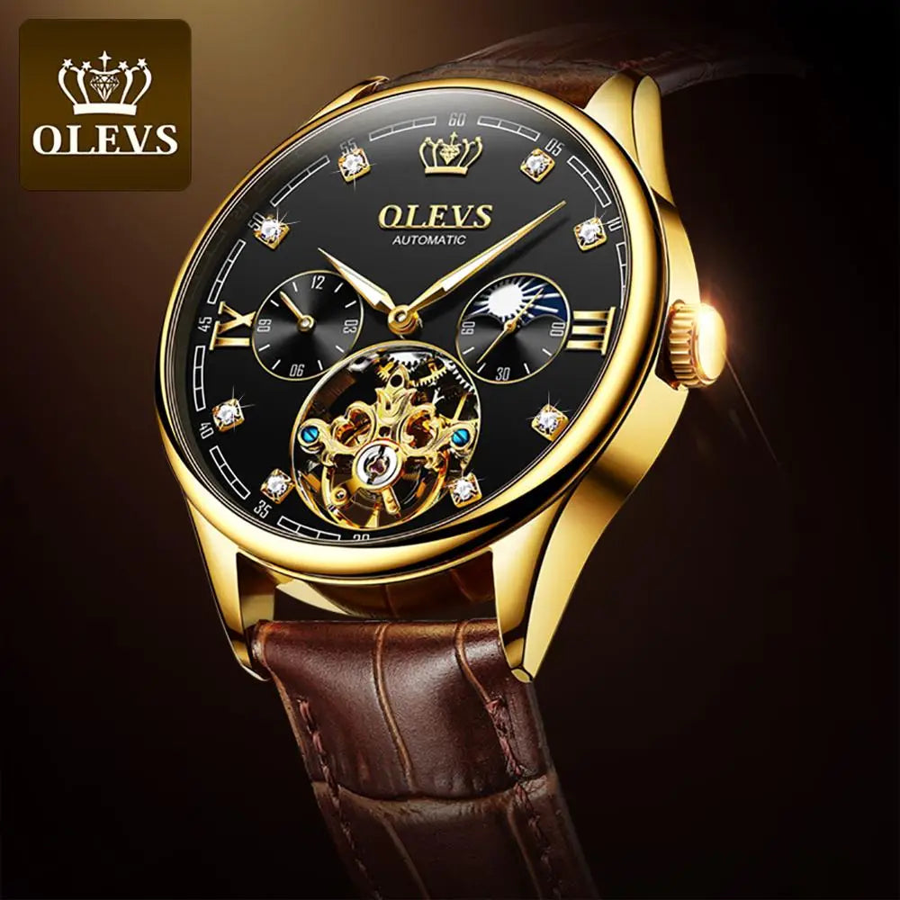 OLEVS 3601 Men Automatic Mechanical Waterproof Stainless Steel Strap