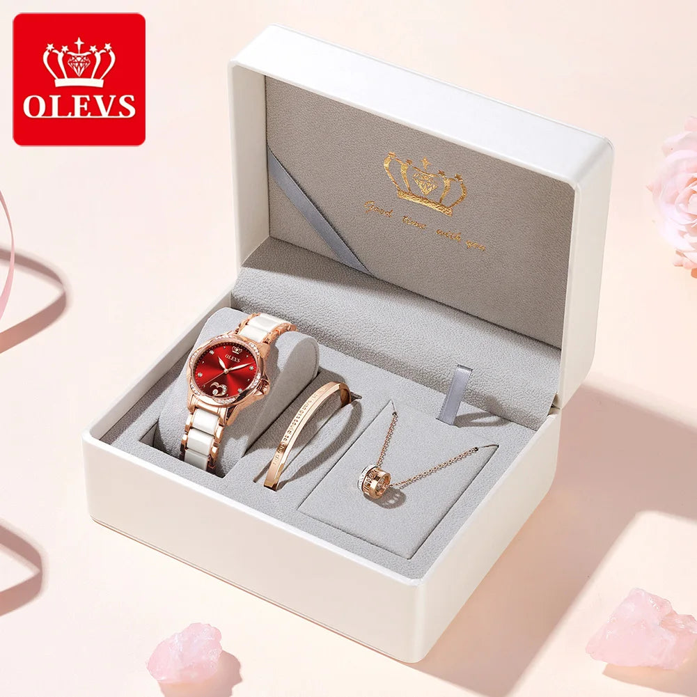 OLEVS 6631 Luxury Mechanical Watch Ceramics for Women