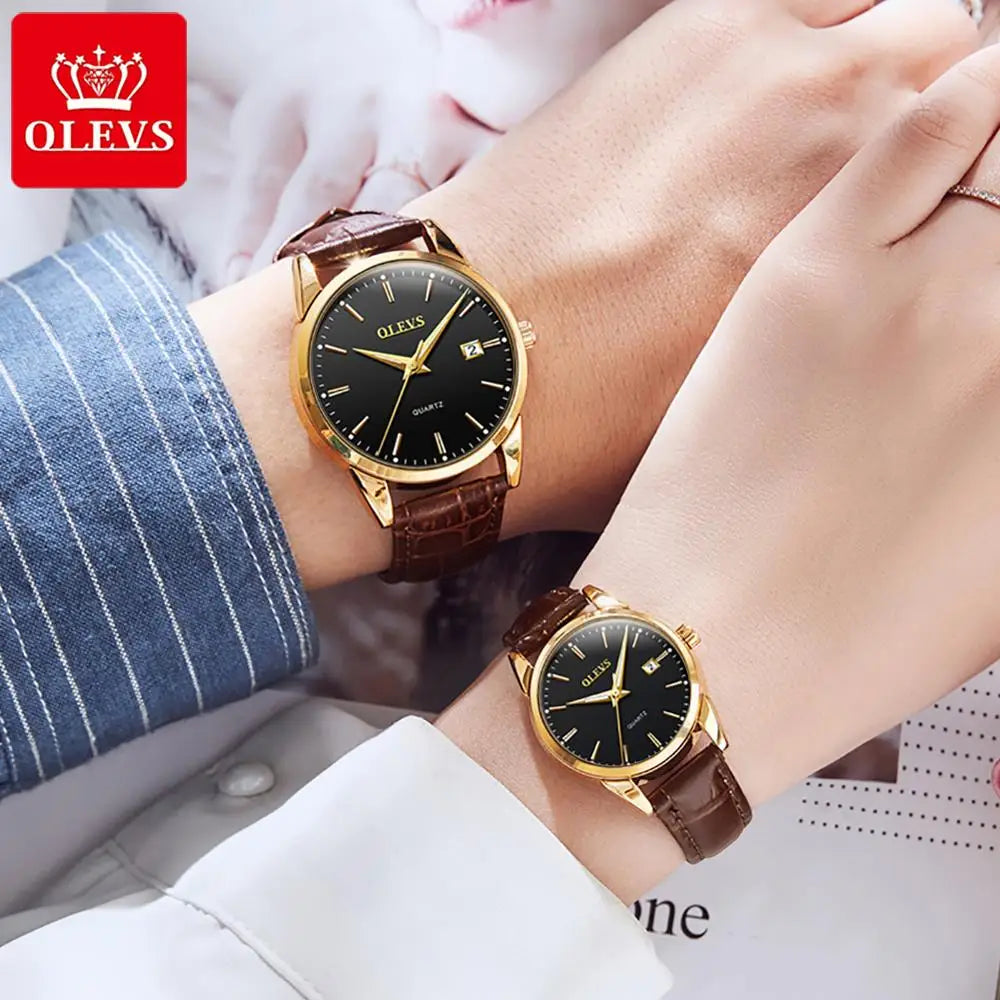 6698 Couple Quartz Stainless Steel Watchstrap Watch
