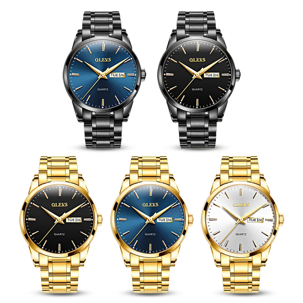 OLEVS 6898-g Men's Dual Calendar Original Waterproof