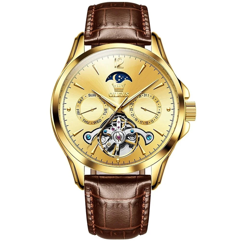 OLEVS 6663 Men's Waterproof Luminous Watch Moon Phase