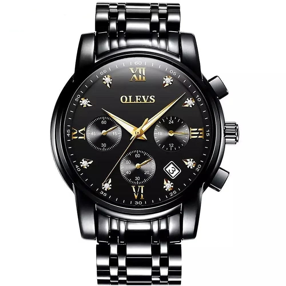 OLEVS Men's Luxury Classic Chronograph Waterproof Stainless Steel Strap