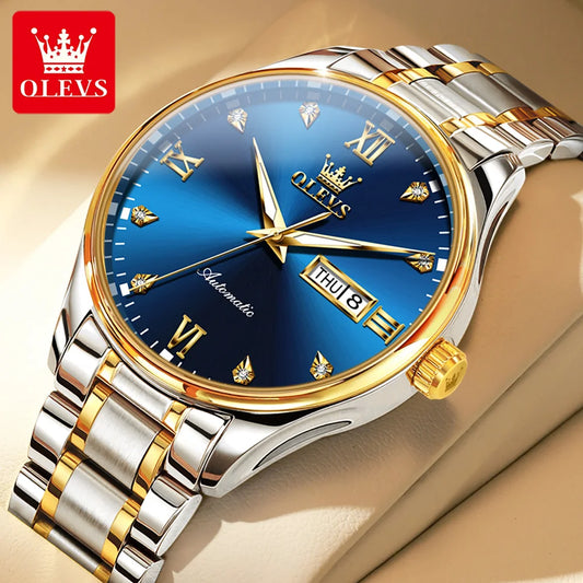 OLEVS 9955 Men's Casual Waterproof Stainless Steel Luminous Watch