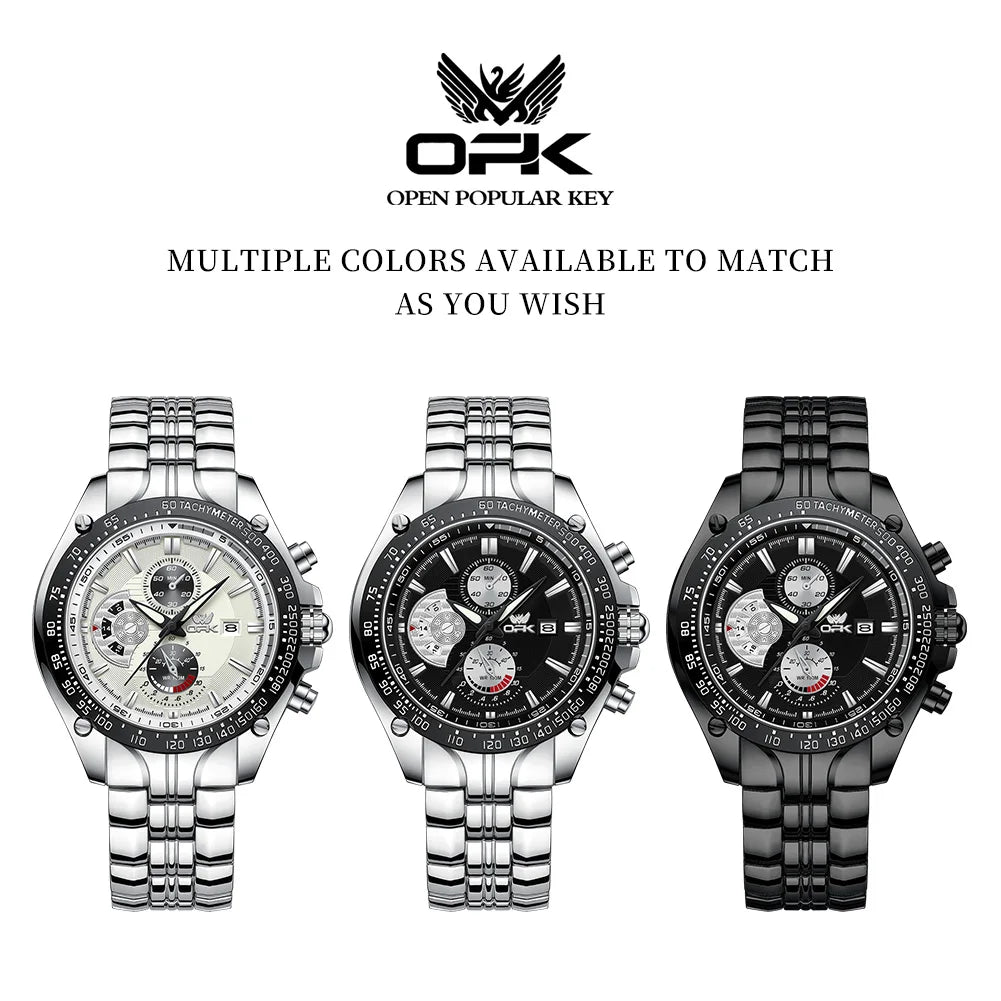 OPK 6020 Men‘s Waterproof Stainless Steel Luminous Date Display