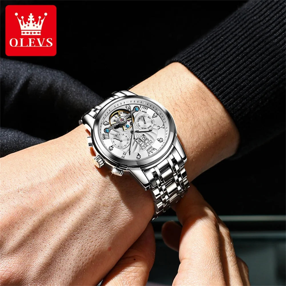 OLEVS 9910 Men's Busniess Multifunctional Calendar Luminous Flywheel