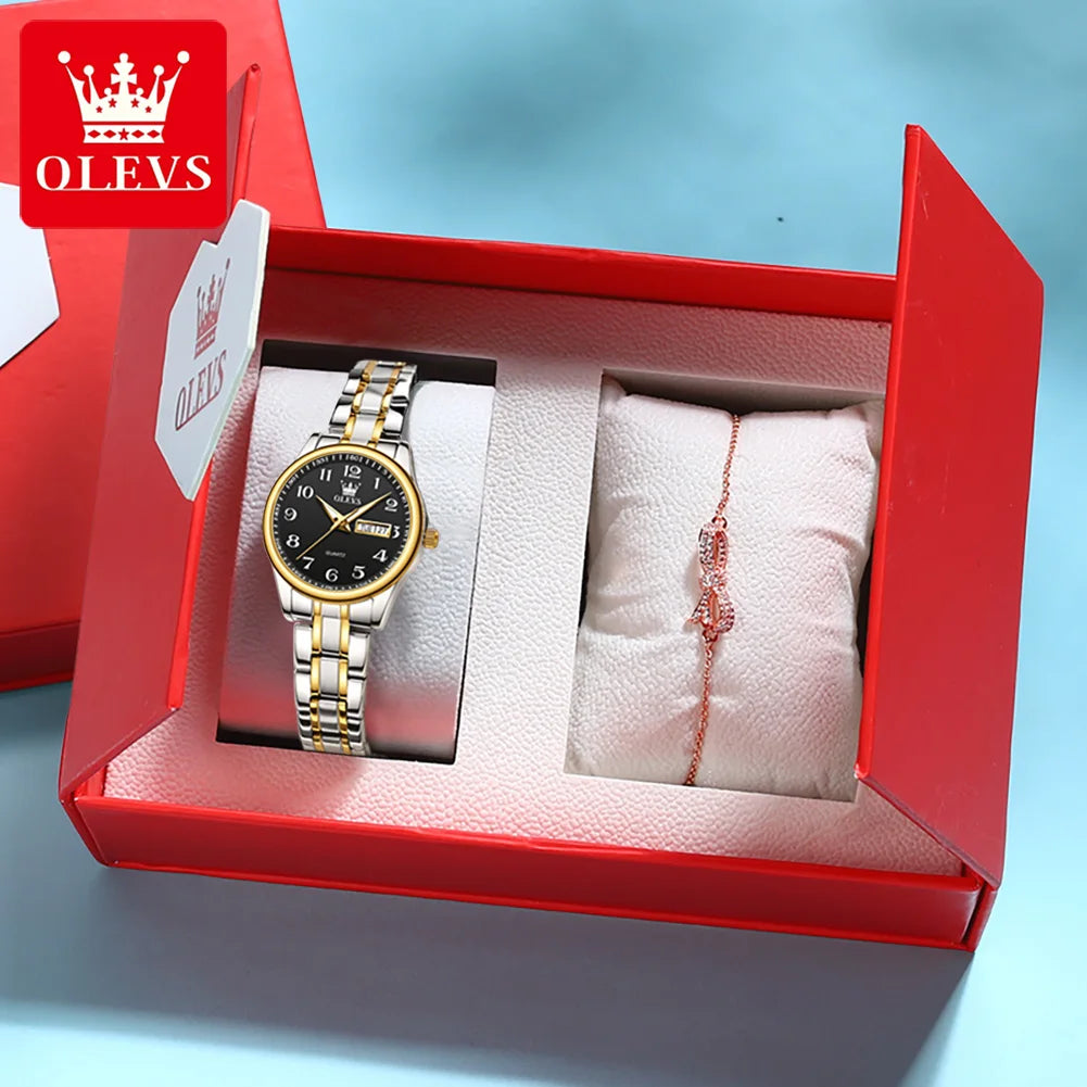 OLEVS 5567 Waterproof Luminous Watch for Ladies with Arabic Numerals Dial