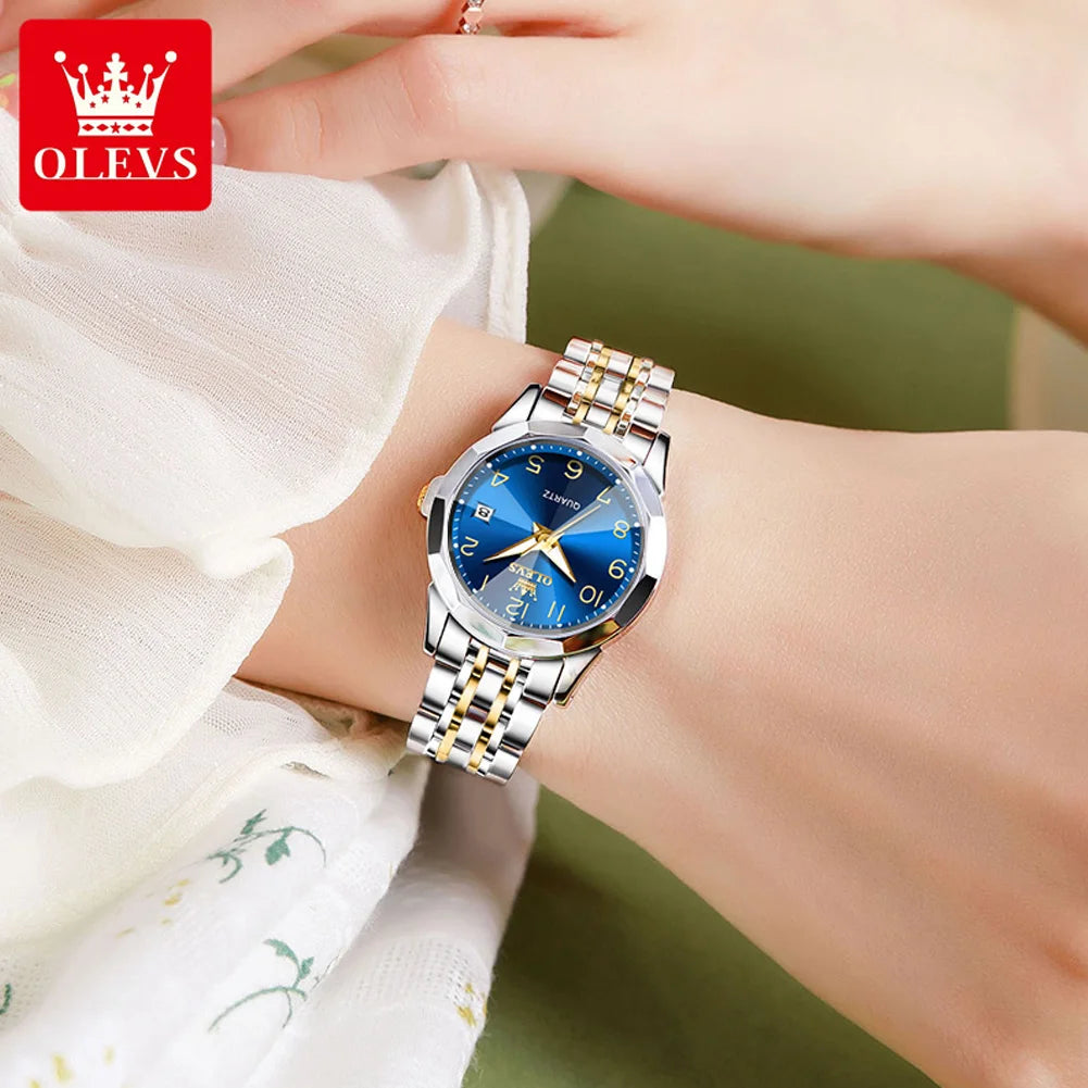 OELVS 9970 Women's Luxury Rhombus Waterproof Luminous Wristwatch