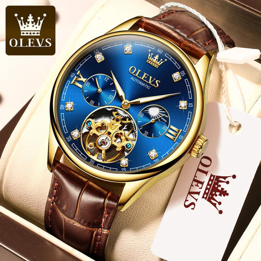 OLEVS 3601 Men Automatic Mechanical Waterproof Stainless Steel Strap