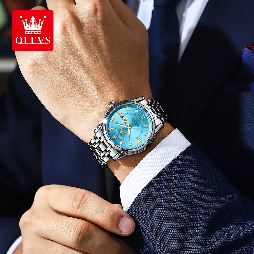 OLEVS TY712 Men's Casual Original Wristwatch Waterproof Stainless Steel Scratch-Resistant