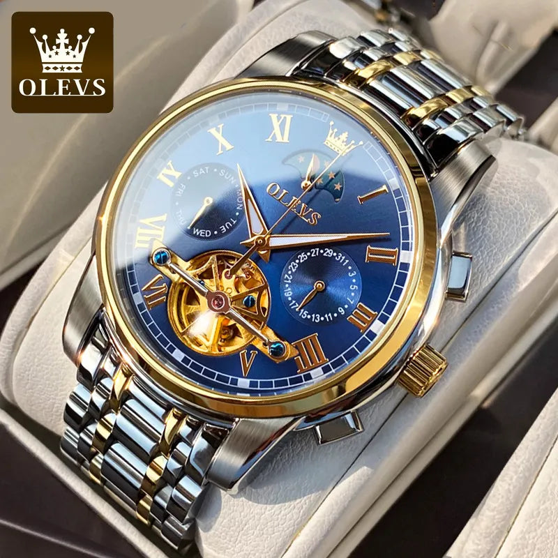 OLEVS 6617 Waterproof Stainless Steel Wristwatch Chronograph Luxury Reloj Hombre