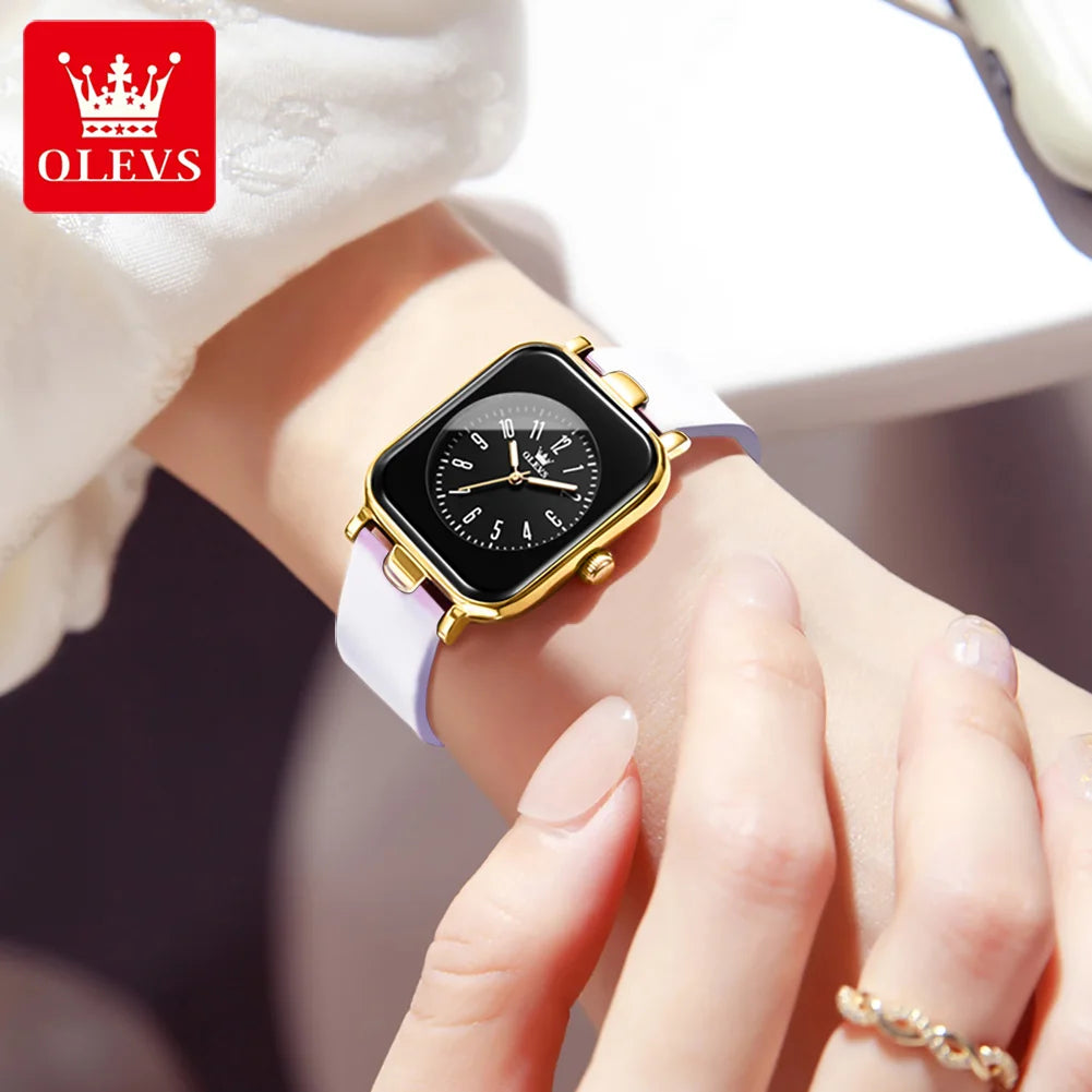 OLEVS 9961 Women's Waterproof Silicone Luminous Hands Style Watch