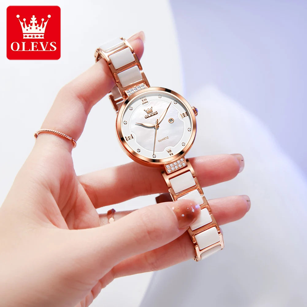 OLEVS 5589 Waterproof Watch for Ladies Bracelet Box Set