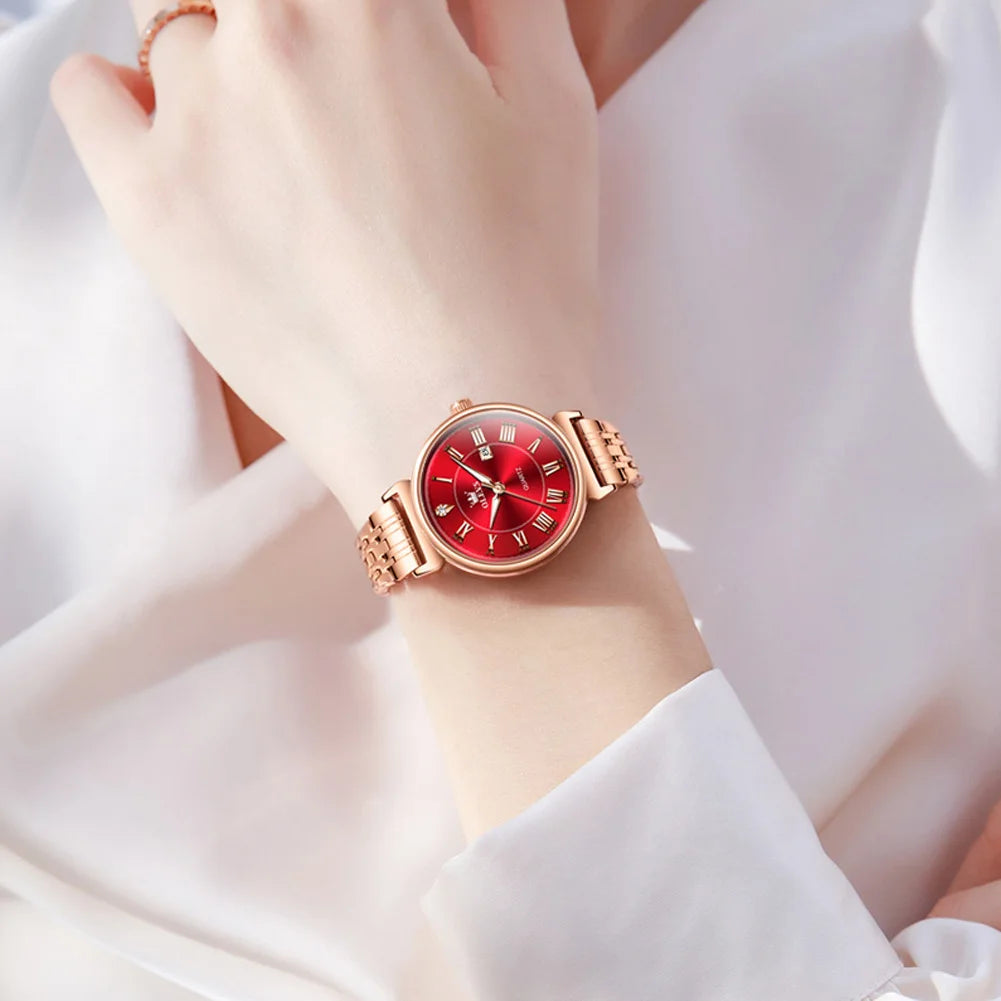 OLEVS 9997 Women's Light Luxury Charm Simplified Roman Numeral Dial Waterproof Luminous