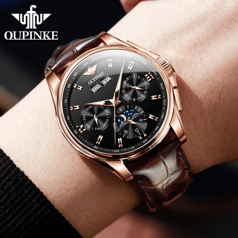 OUPINKE 3189 Man Waterproof Sapphire Mirror Luxury Watch