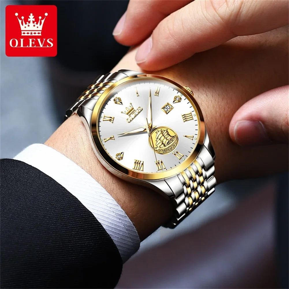 OLEVS 6696 Men's Watches Sailboat Business Watch