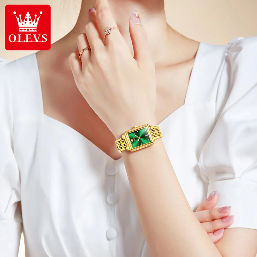 OLEVS 9995 Women's Waterproof Luminous Golden Light luxury Wristwatch