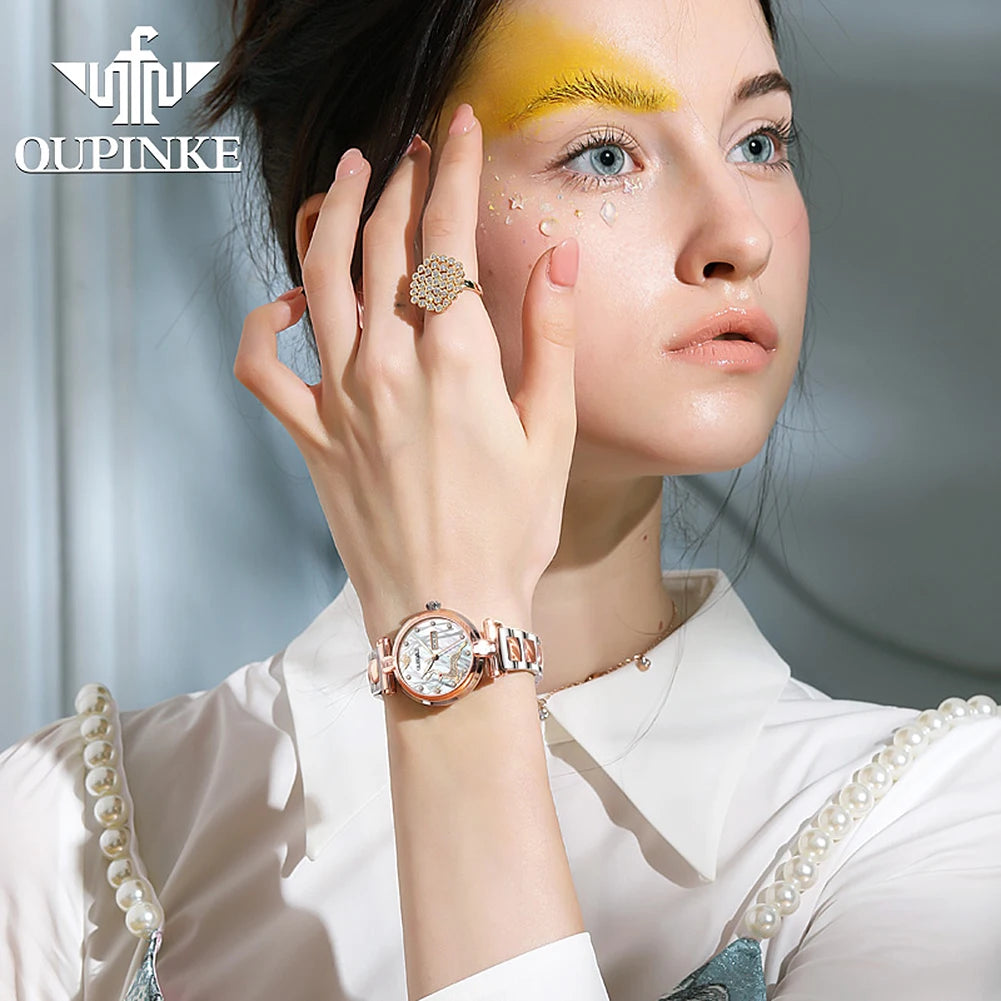 OUPINKE 3180 Women's Luxury Elk Forest Waterproof Luminous Exquisite Bracelet Set