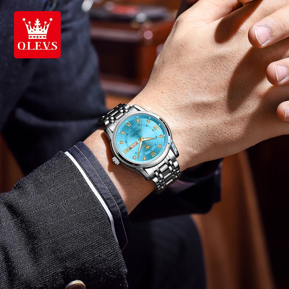 OLEVS TY712 Men's Casual Original Wristwatch Waterproof Stainless Steel Scratch-Resistant