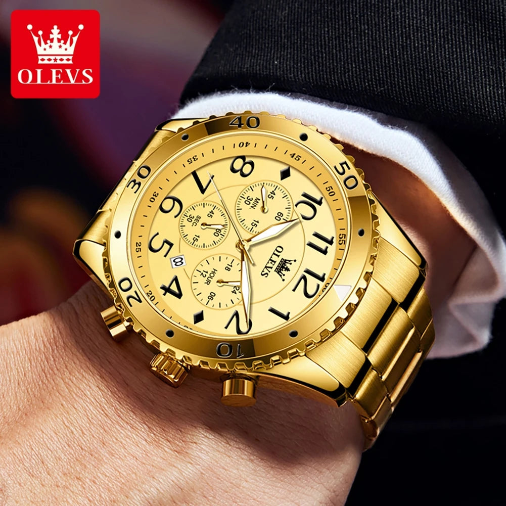 OLEVS 9969 Large Digital Dial Original Waterproof Wristwatch Luminous