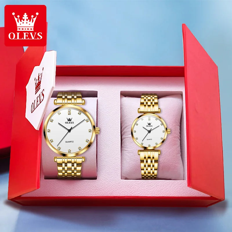 OLEVS 5596 Couple Simple Luxury Fashion Original Exquisite watch