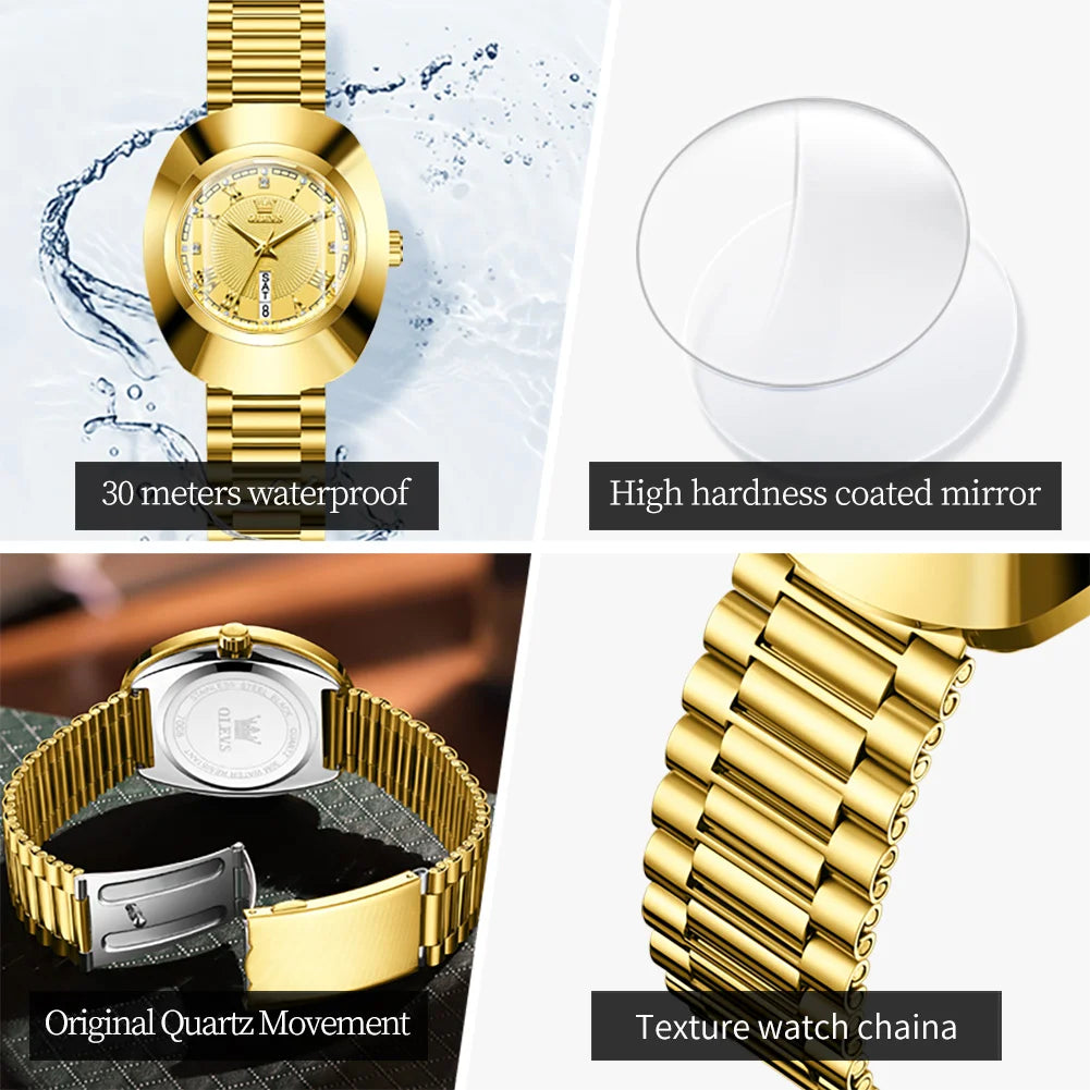OLEVS 7008 New Big Dial LuxuryWaterproof Quartz Watch For Women