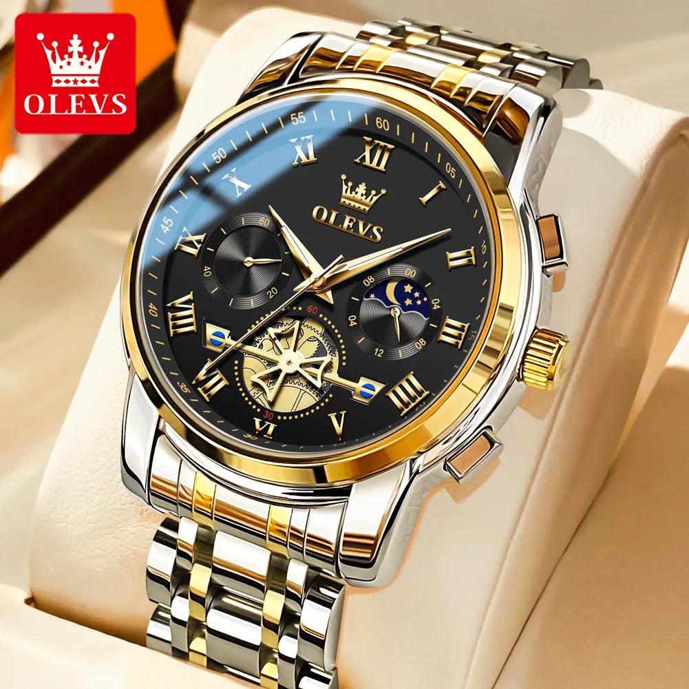 OLEVS 2859 Dial Luxury Waterproof Wrist Watch for Man Original Quartz