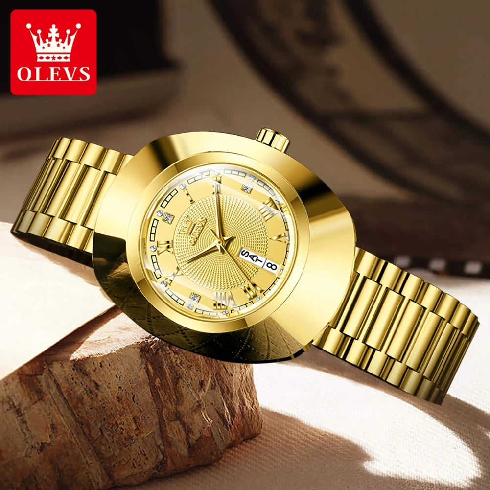 OLEVS 7008 New Big Dial LuxuryWaterproof Quartz Watch For Women