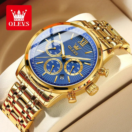 OLEVS Men's TY709 Classics Three Small Dials Waterproof Stainless Steel Luminous