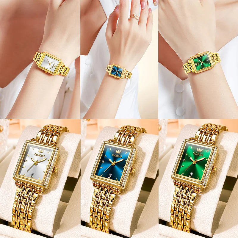 OLEVS 9995 Women's Waterproof Luminous Golden Light luxury Wristwatch