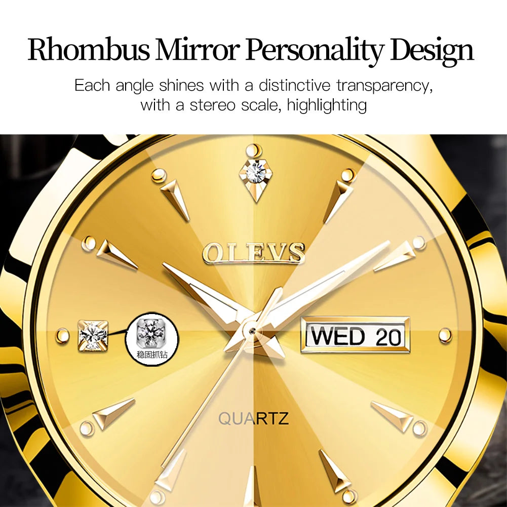 OLEVS 8697 Men's Waterproof Tungsten Steel Case Luminous