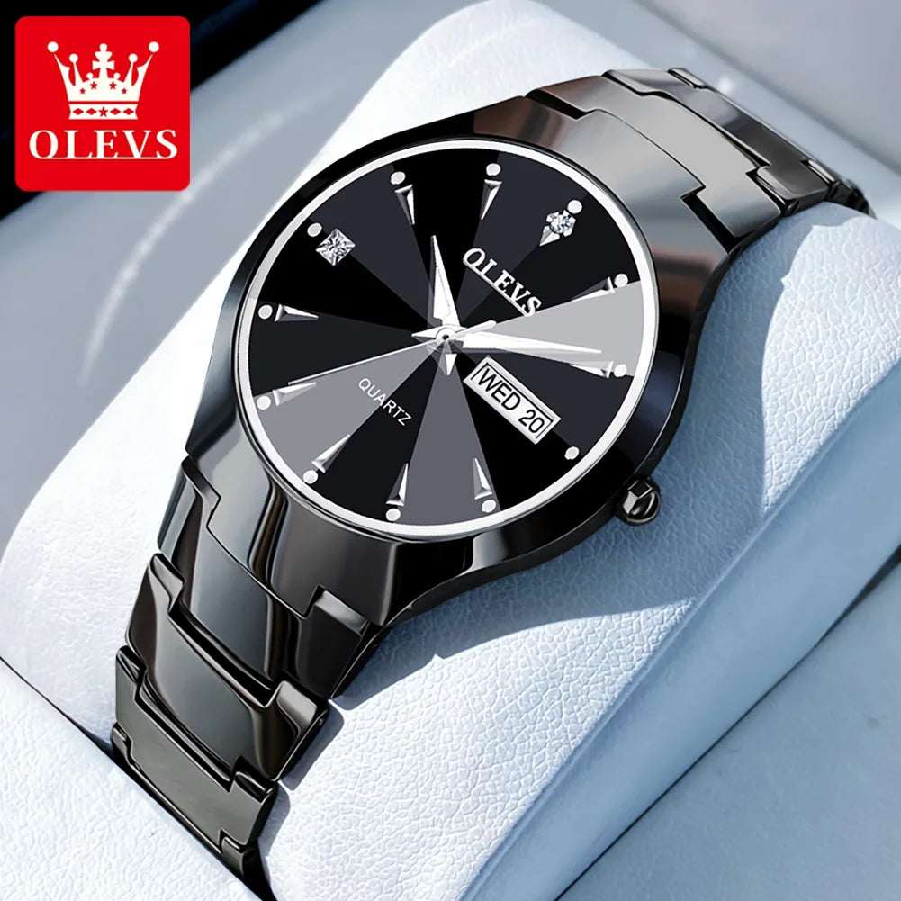 OLEVS 8697 Men's Waterproof Tungsten Steel Case Luminous