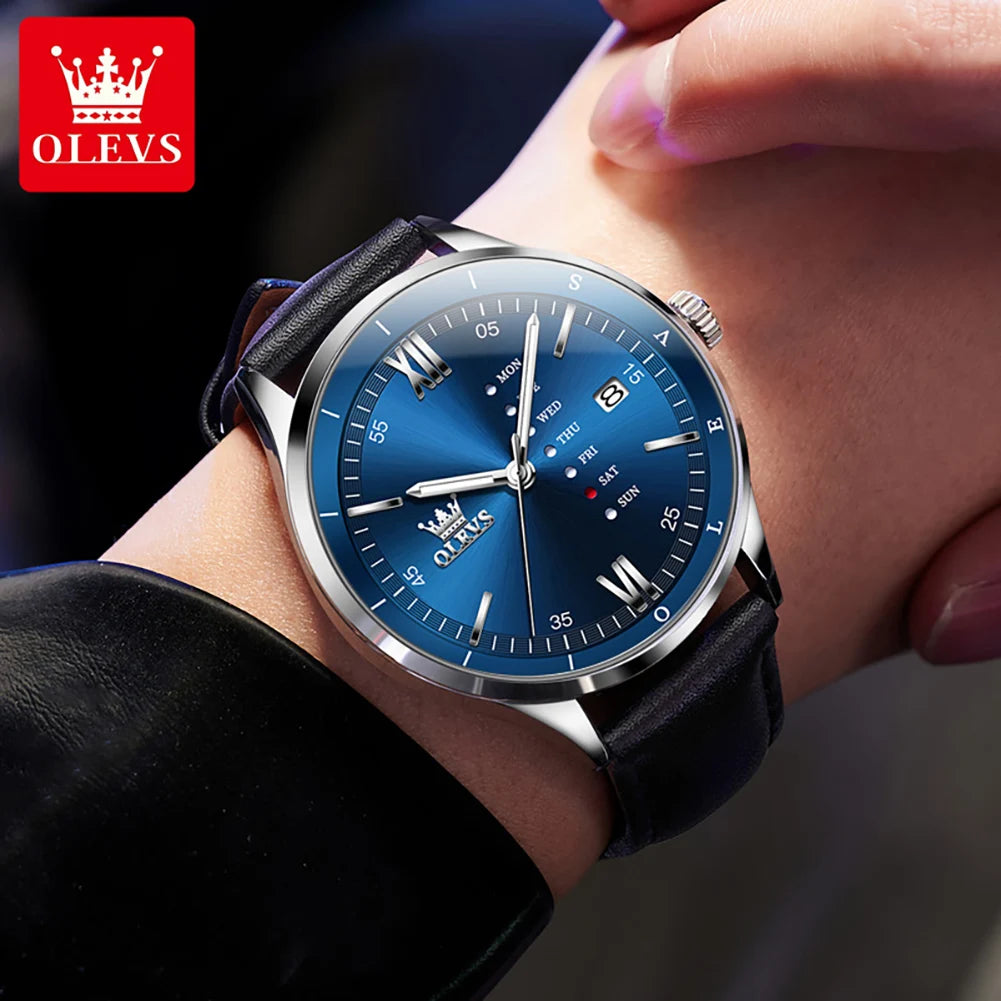 OLEVS Men's Minimalist Fashionable Waterproof Luminous