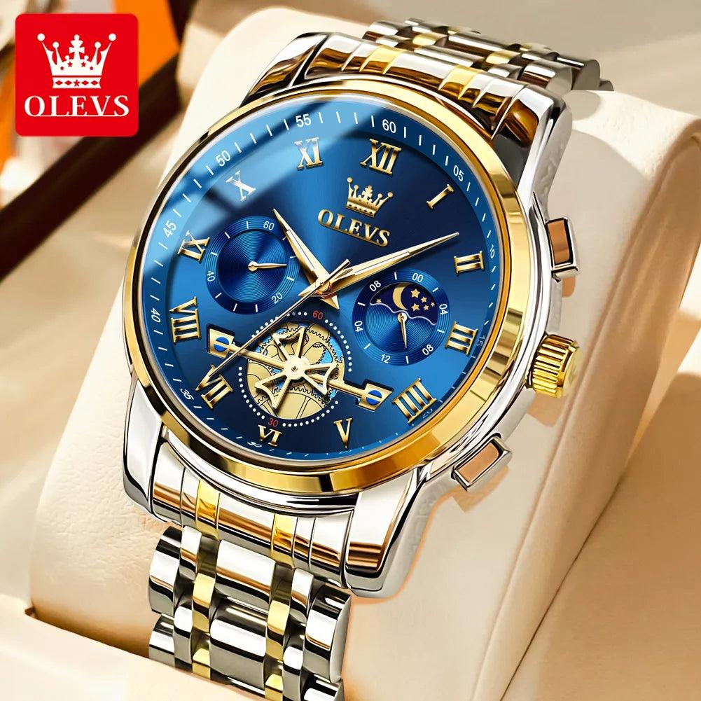 OLEVS 2859 Dial Luxury Waterproof Wrist Watch for Man Original Quartz