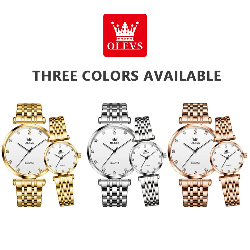 OLEVS 5596 Couple Simple Luxury Fashion Original Exquisite watch