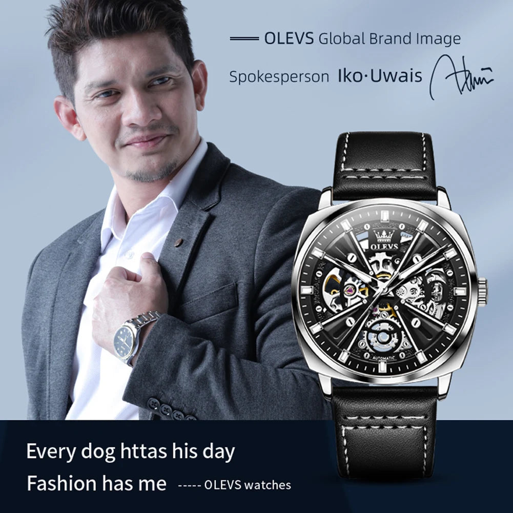 OLEVS 6685 Men's Hollow Out Style Ruby Waterproof Luminous Anti-Seismic