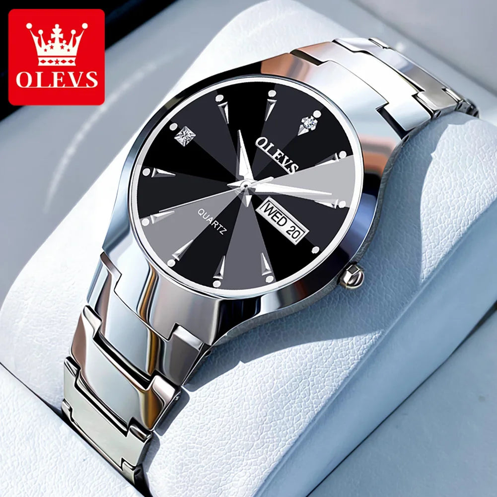 OLEVS 8697 Men's Waterproof Tungsten Steel Case Luminous