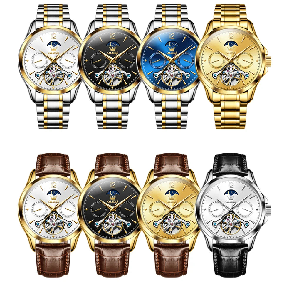 OLEVS 6663 Men's Waterproof Luminous Watch Moon Phase