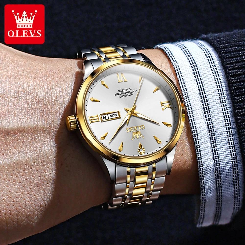 OLEVS 9956 Waterproof Mechanical Luminous Wristwatch