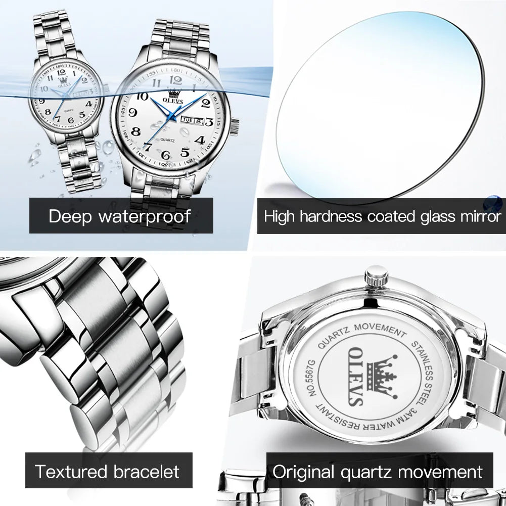 5567 Luminous Wristwatch for Lovers