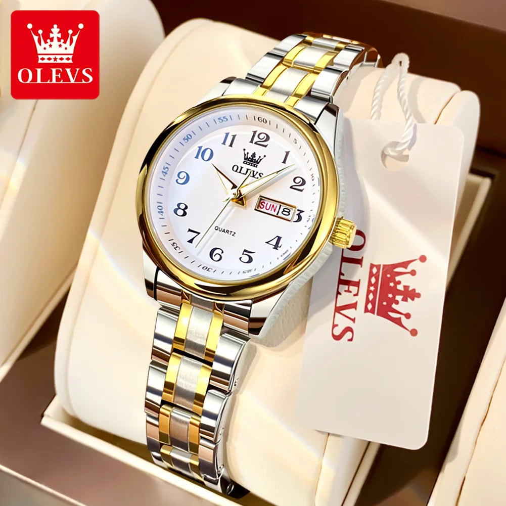 OLEVS 5567 Waterproof Luminous Watch for Ladies with Arabic Numerals Dial