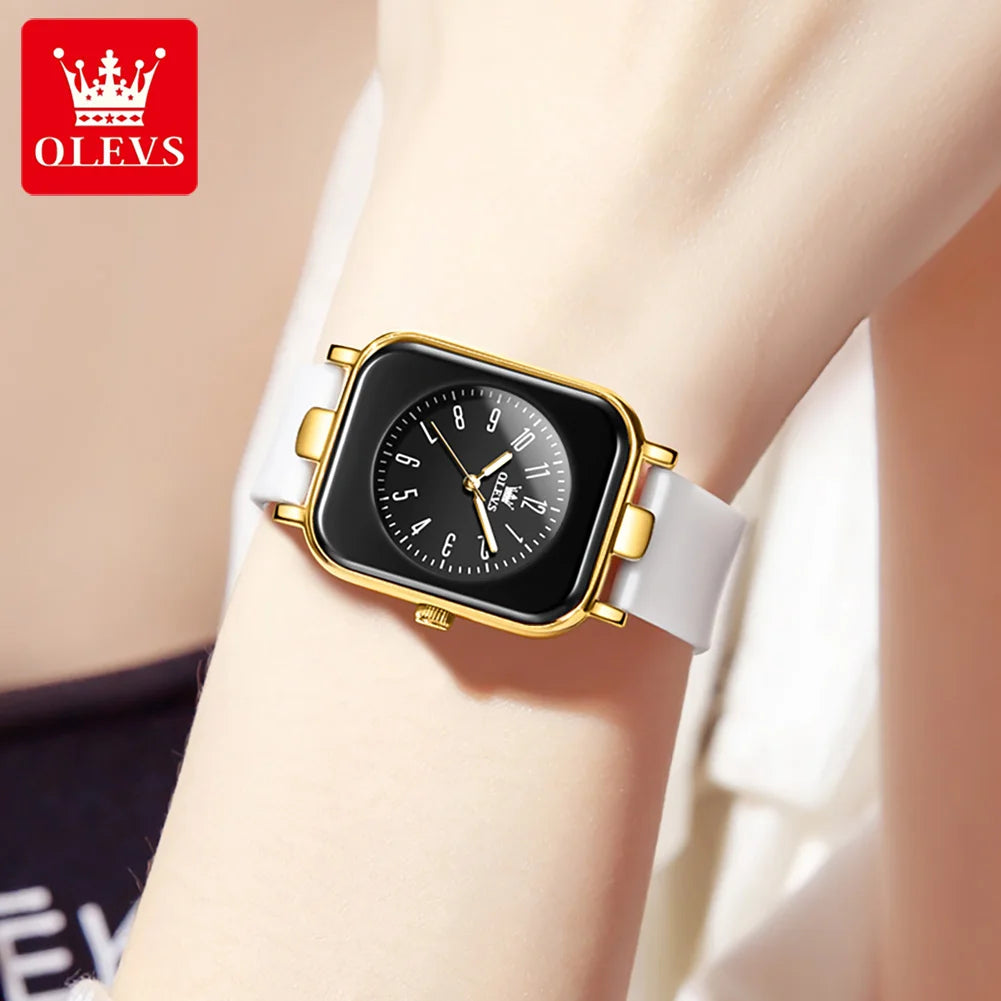 OLEVS 9961 Women's Waterproof Silicone Luminous Hands Style Watch