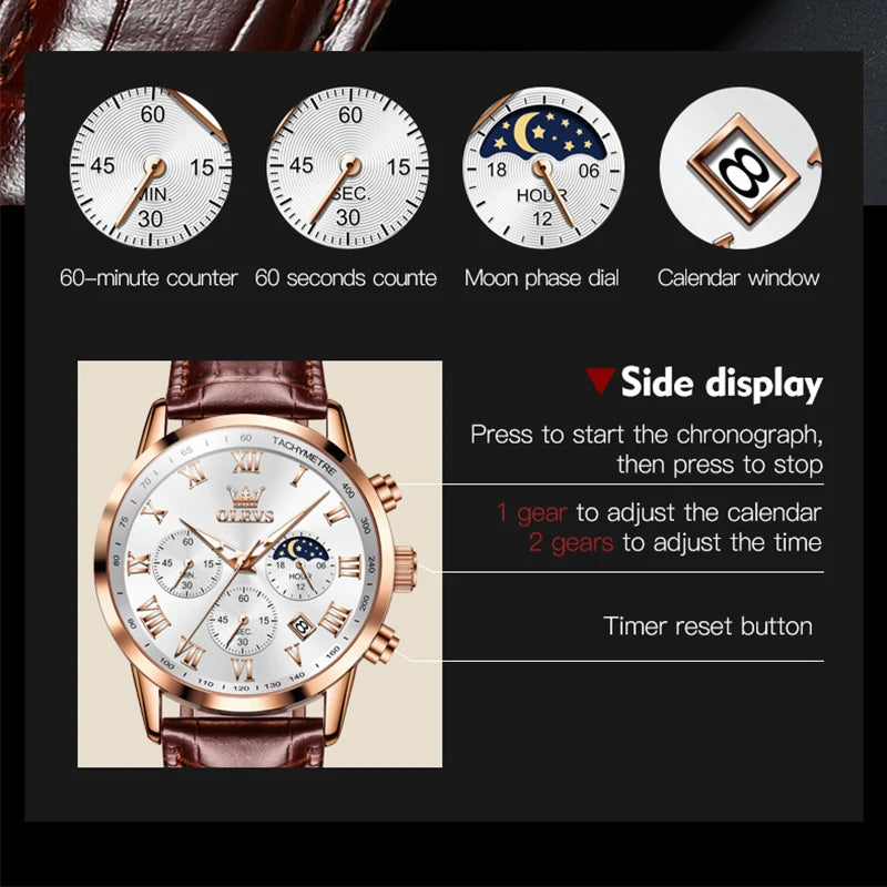 OLEVS 5529 Men's Classic Analog Multifunction Chronograph