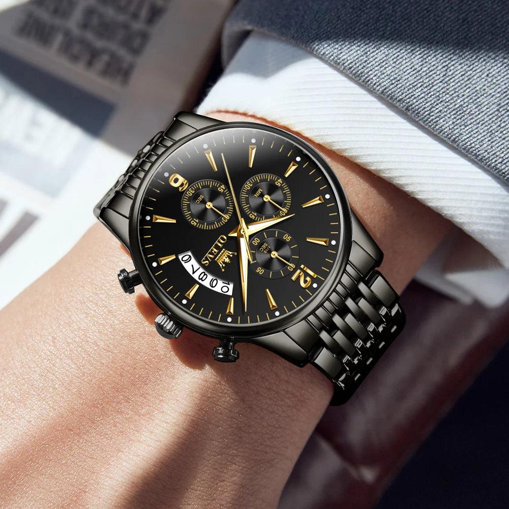 OLEVS 2867 Waterproof Quartz Stainless Steel Luminous