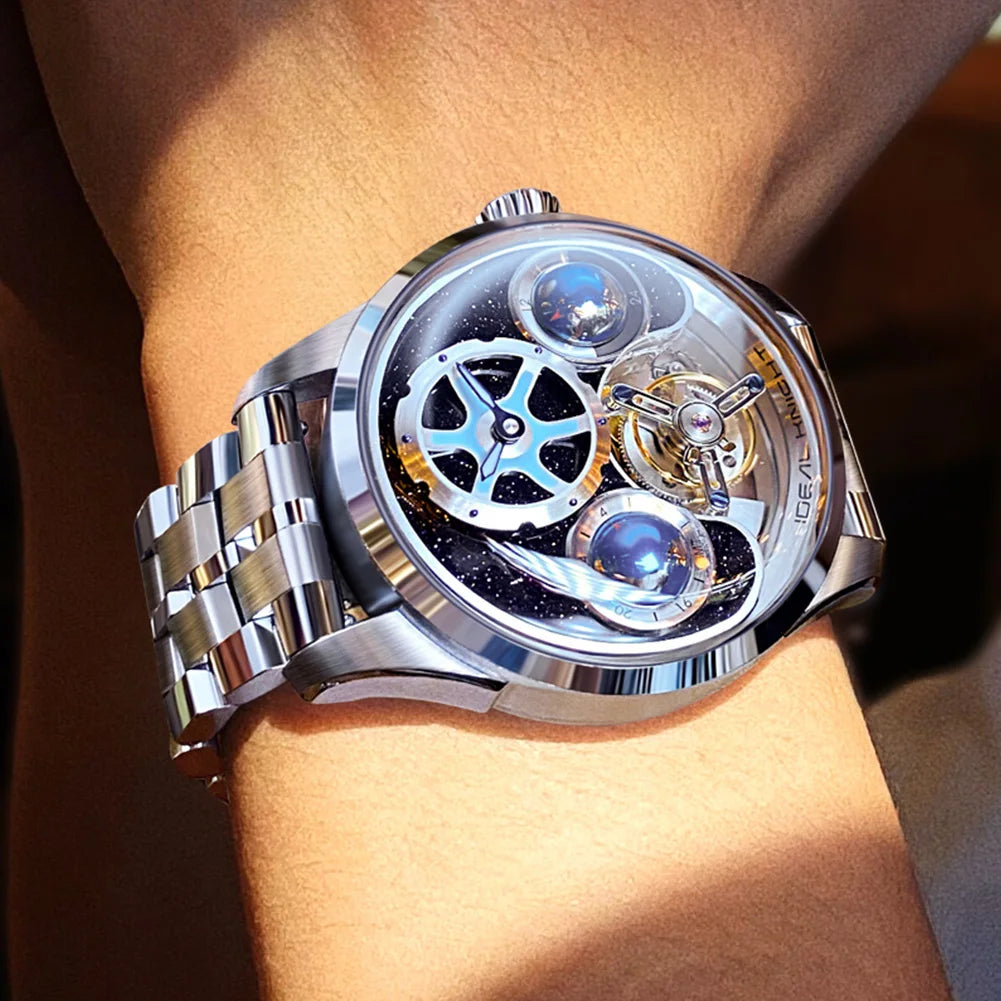 OLEVS 8606 Luxury Men's Advanced Tourbillon Waterproof Luminous Dual