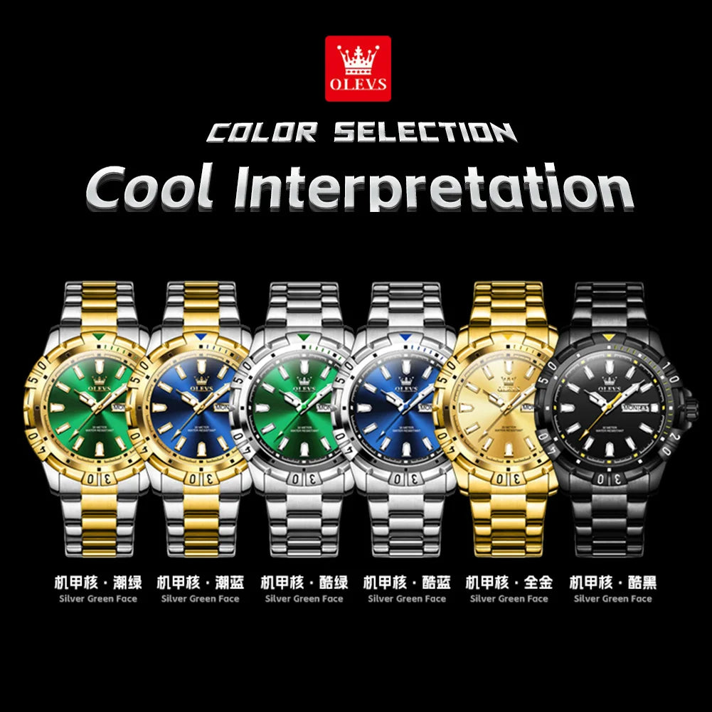 OLEVS 5560 Men's Diver Style Classic Luminous Reloj