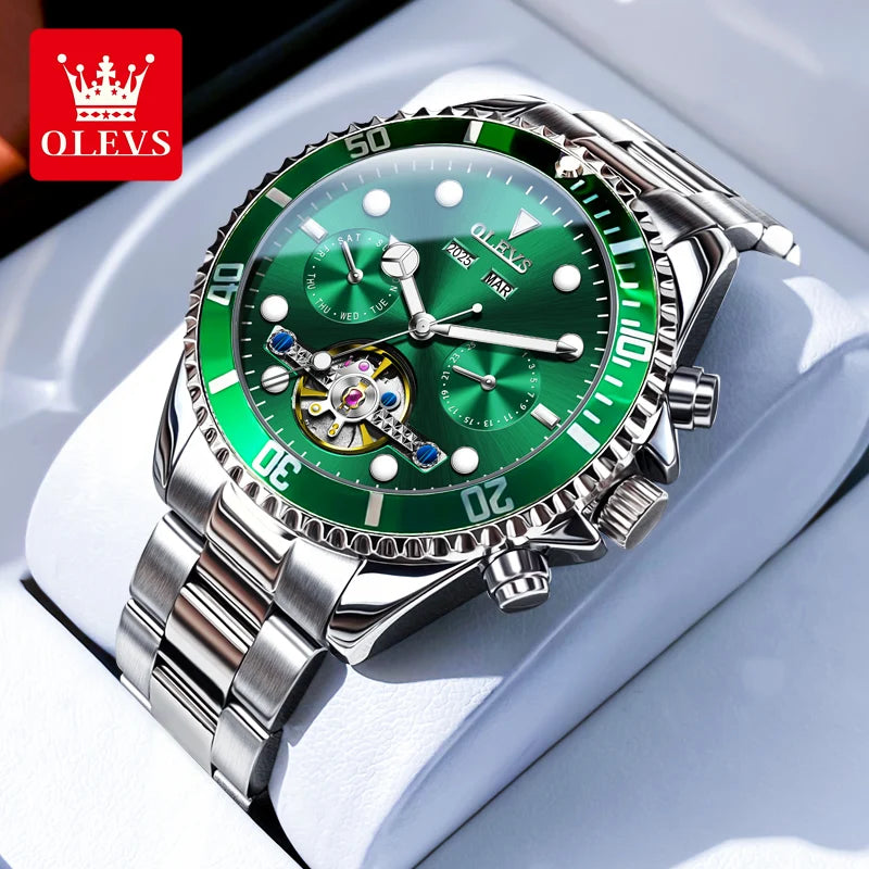 OLEVS 6605 Men's Skeleton Automatic Watch