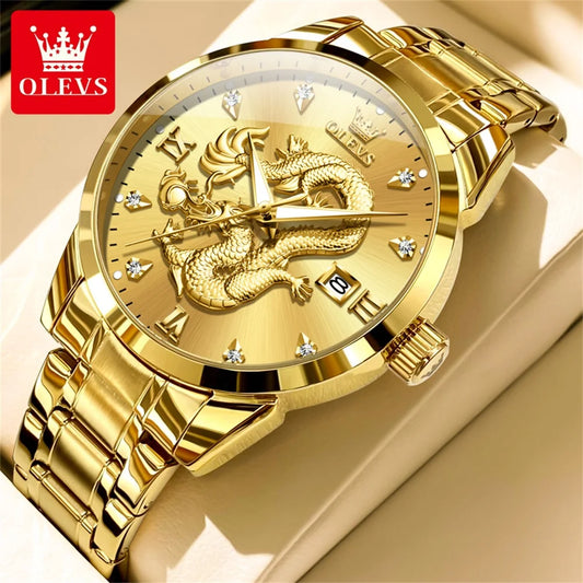 OLEVS 3619 Men's Loong Dragon Dial Waterproof Luminous