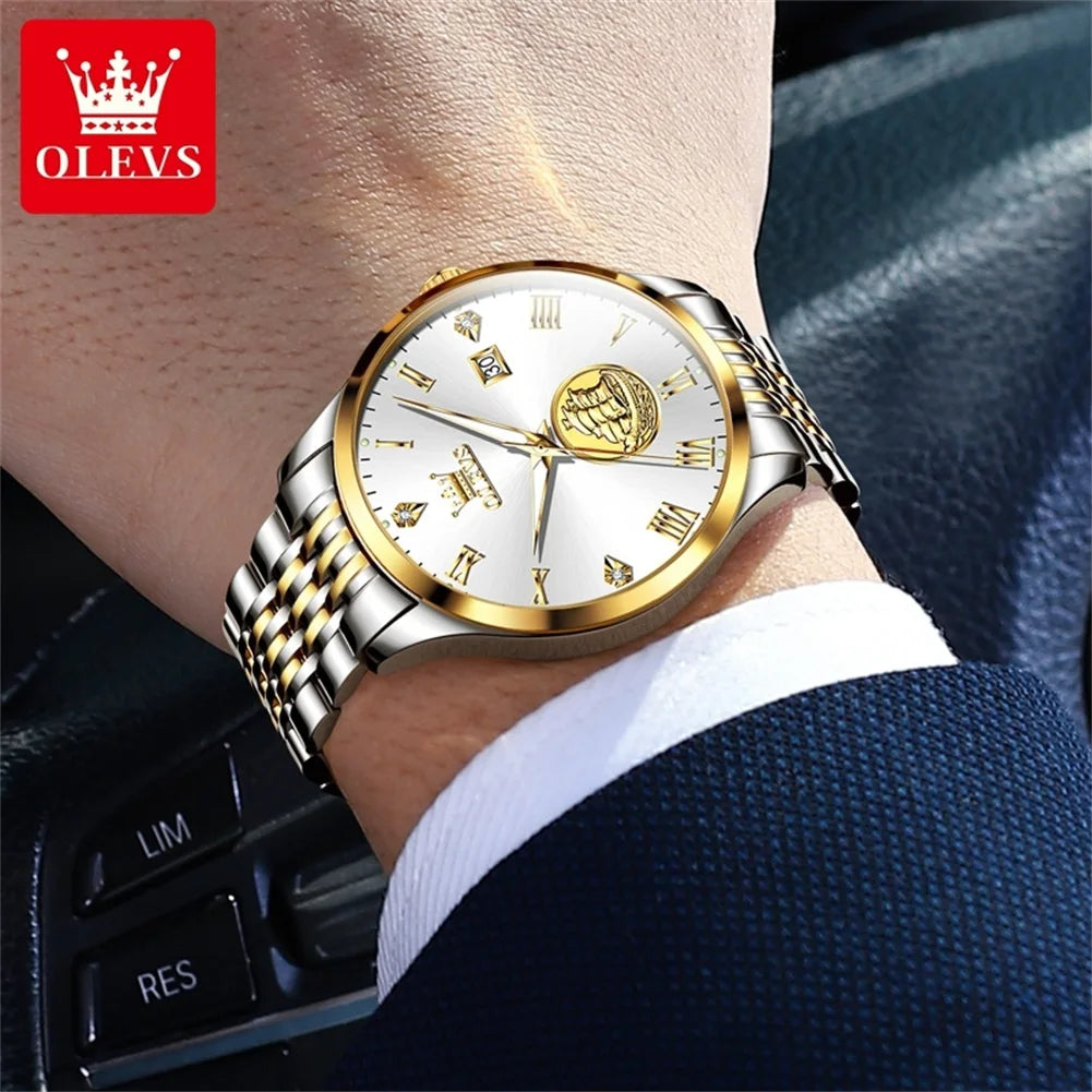 OLEVS 6696 Men's Watches Sailboat Business Watch
